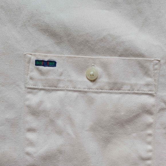 Alexander Julian Colours Button Down Men Large Cream Cotton Twill Long Sleeve - Picture 5 of 5